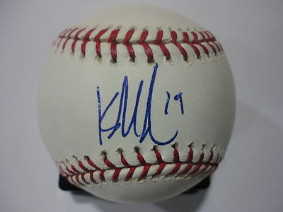KEVIN MAHAR TEXAS RANGERS SIGNED AUTOGRAPHED M.L. BASEBALL W/COA