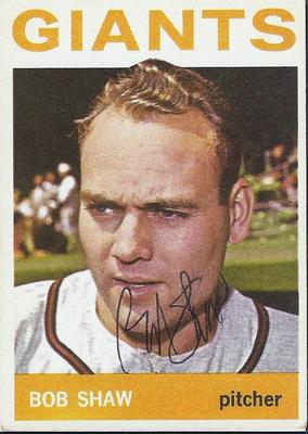 BOB SHAW SAN FRANCISCO GIANT SIGNED AUTOGRAPH CARD W/COA