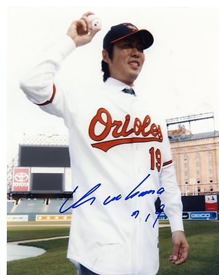 KOJI  UEHERA   PROFILE    BALTIMORE  ORIOLES  SIGNED  AUTOGRAPHED 8X10  PHOTO 