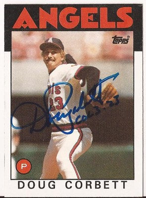 DOUG CORBETT ANGELS SIGNED AUTOGRAPHED 1986 TOPPS CARD #234 W/COA