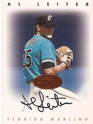 AL LEITER FL MARLINS 1996 LEAF SIGNATURE BRONZE EDITION AUTOGRAPH SIGNED CARD