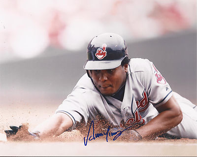 ANDERSON HERNANDEZ CLEVELAND INDIANS SIGNED AUTOGRAPHED SLIDING 8X10 PHOTO W/COA