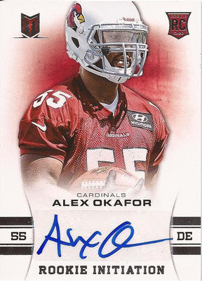 ALEX OKAFOR CARDINALS 2013 PANINI MOMENTUM AUTOGRAPHED SIGNED RC CARD 213/299
