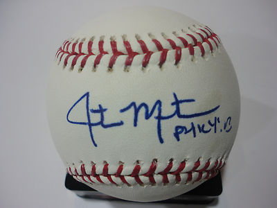 JUSTIN MASTERSON CLEVELAND INDIANS SIGNED AUTOGRAPHED M.L. BASEBALL W/COA