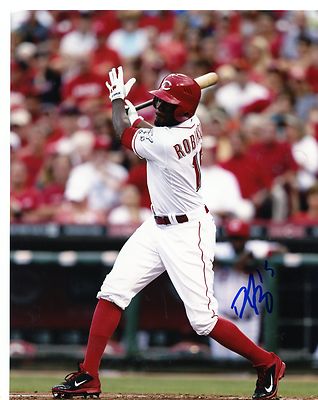 DERRICK  ROBINSON    CINCINNATI  REDS  ACTION    SIGNED  AUTOGRAPHED 8X10  PHOTO