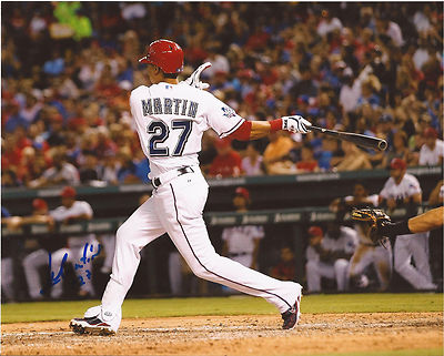 LEONYS MARTIN #27 TEXAS RANGERS SIGNED AUTOGRAPHED 8X10 PHOTO W/COA 