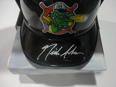 NICK JOHNSON NORWICH NAVIGATORS SIGNED AUTOGRAPHED MINI HELMET JUST MINORS W/COA