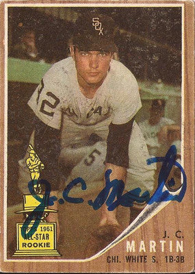 J.C. MARTIN CHICAGO WHITE SOX SIGNED AUTOGRAPHED 1962 TOPPS RC CARD #91 W/COA