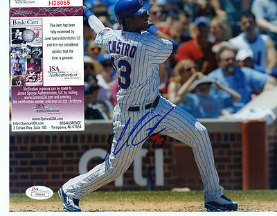 STARLIN  CASTRO    CHICAGO  CUBS   HORIZONTAL   SIGNED 8X10   JSA  H28065