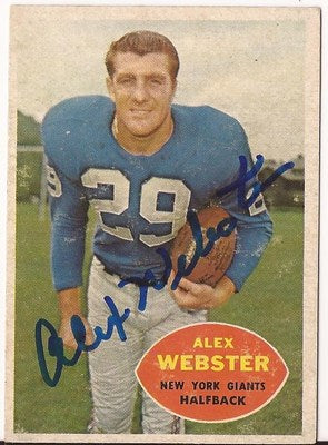 ALEX WEBSTER NEW YORK GIANTS SIGNED AUTOGRAPHED 1960 TOPPS CARD #75 W/COA