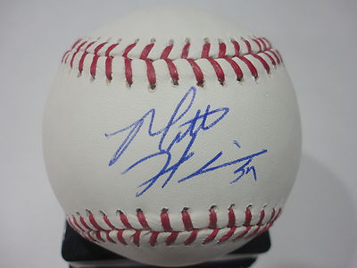 MATT HARRISON TEXAS RANGERS SIGNED AUTOGRAPHED M.L. BASEBALL W/COA