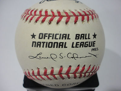 BOBBY HUGHES MILWAUKEE BREWERS SIGNED AUTOGRAPHED N.L. BASEBALL W/COA