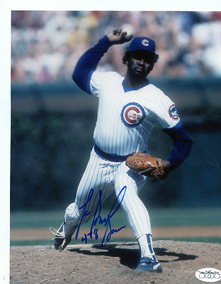 LEE  SMITH  CHICAGO  CUBS  ACTION   JSA STICKER OF AUTHENTICITY SIGNED 8X10 