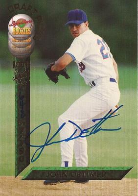 JOHN DETTMER TEXAS RANGERS 1994 SIGNATURE ROOKIES AUTOGRAPHED SIGNED CARD