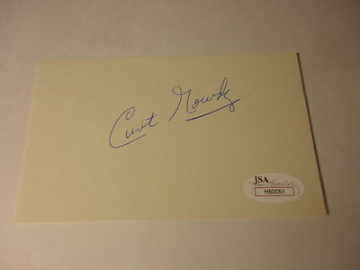 CURT GOWDY BOSTON REDSOX HOF ANNOUNCER LEGEND JSA COA 3X5 INDEX CARD VERY RARE