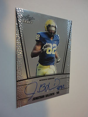 JONATHAN BALDWIN CHIEFS 2011 LEAF DRAFT AUTOGRAPHED SIGNED RC ROOKIE CARD