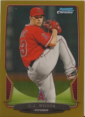 CJ WILSON ANGELS 2013 TOPPS CHROME GOLD REFRACTOR CARD 39/50