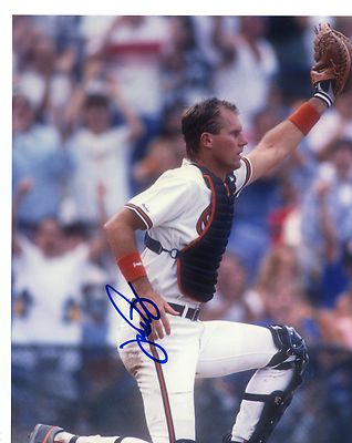 JAMIE  QUIRK  CATCHING     BALTIMORE  ORIOLES  SIGNED   AUTOGRAPHED  8X10  