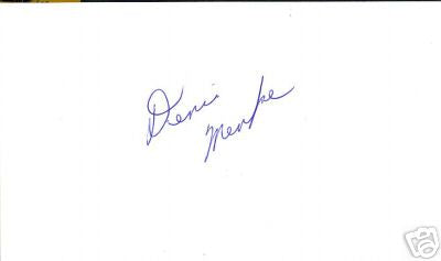 DENNIS MENKE REDS BRAVES SIGNED 3X5 INDEX CARD