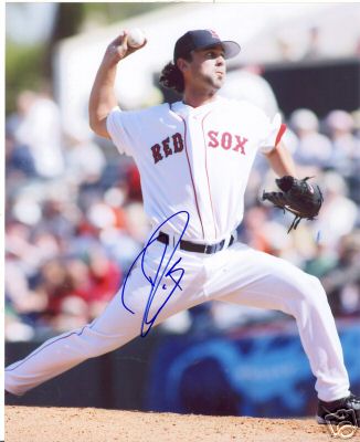 DAVID RISKE BOSTON RED SOX SIGNED 8X10 PHOTO W/COA